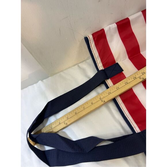 California Innovations insulated bag flag stripes foldable packable compact tote - Picture 8 of 8